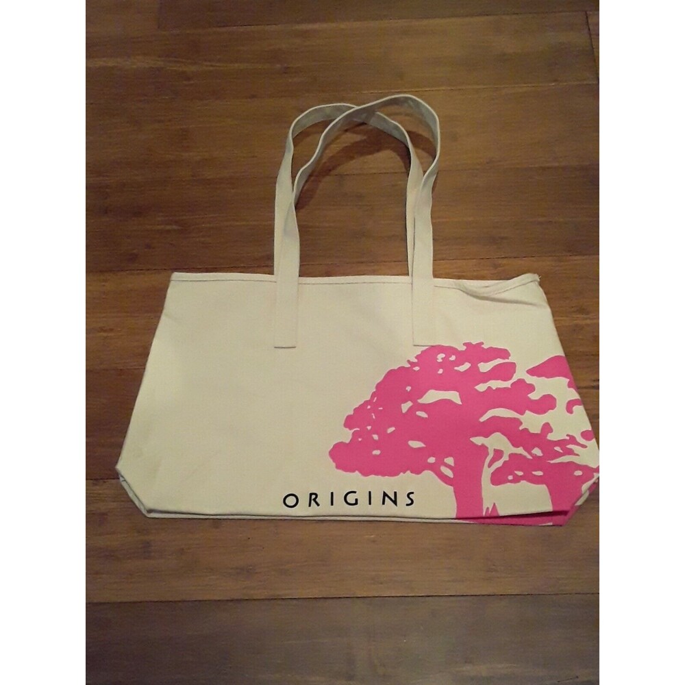 Tote Bag, Origins Tree of Yin Yang Medium Shopper Tote Natural Preowned